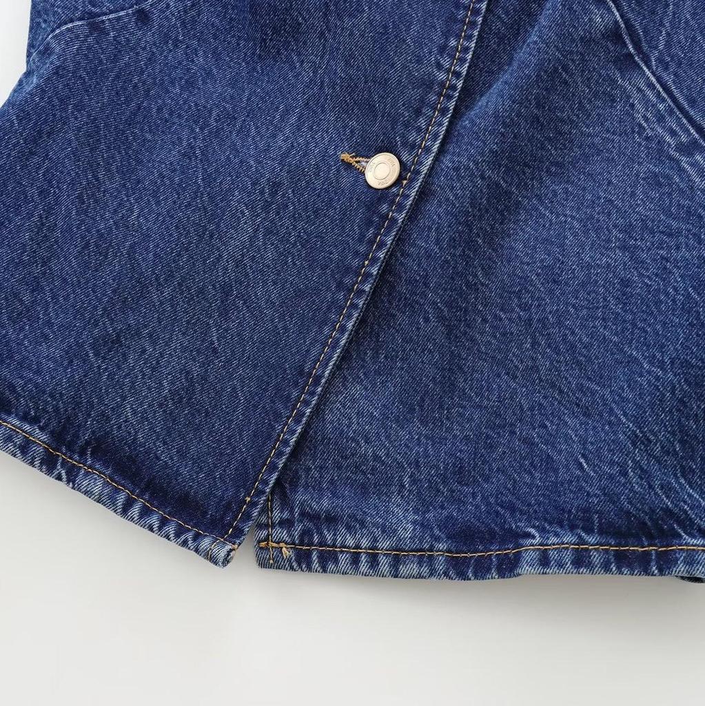 Autumn Women's European-American French-Style Casual Fashion Versatile Denim Vest