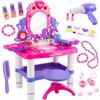 Coiffeuse Enfant Avec Tabouret, Lumières Et Sons, Sèche-cheveux Et Bijoux - Kinderplay (KP2798)