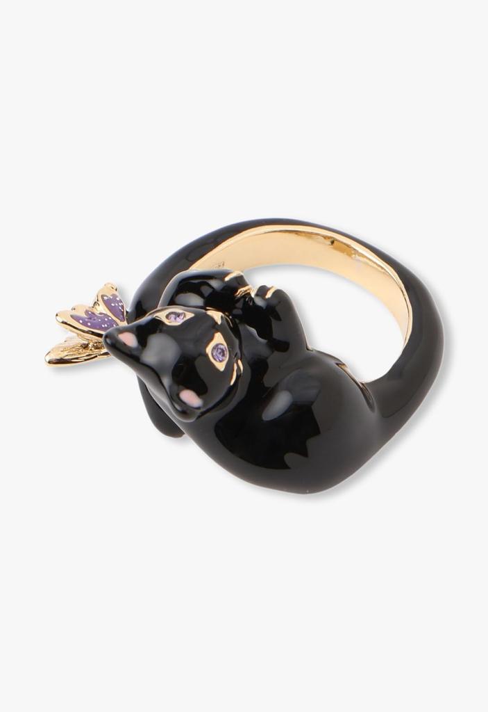 Кольцо с мотивом черной кошки SAMR0780LLXD [Anna Sui]