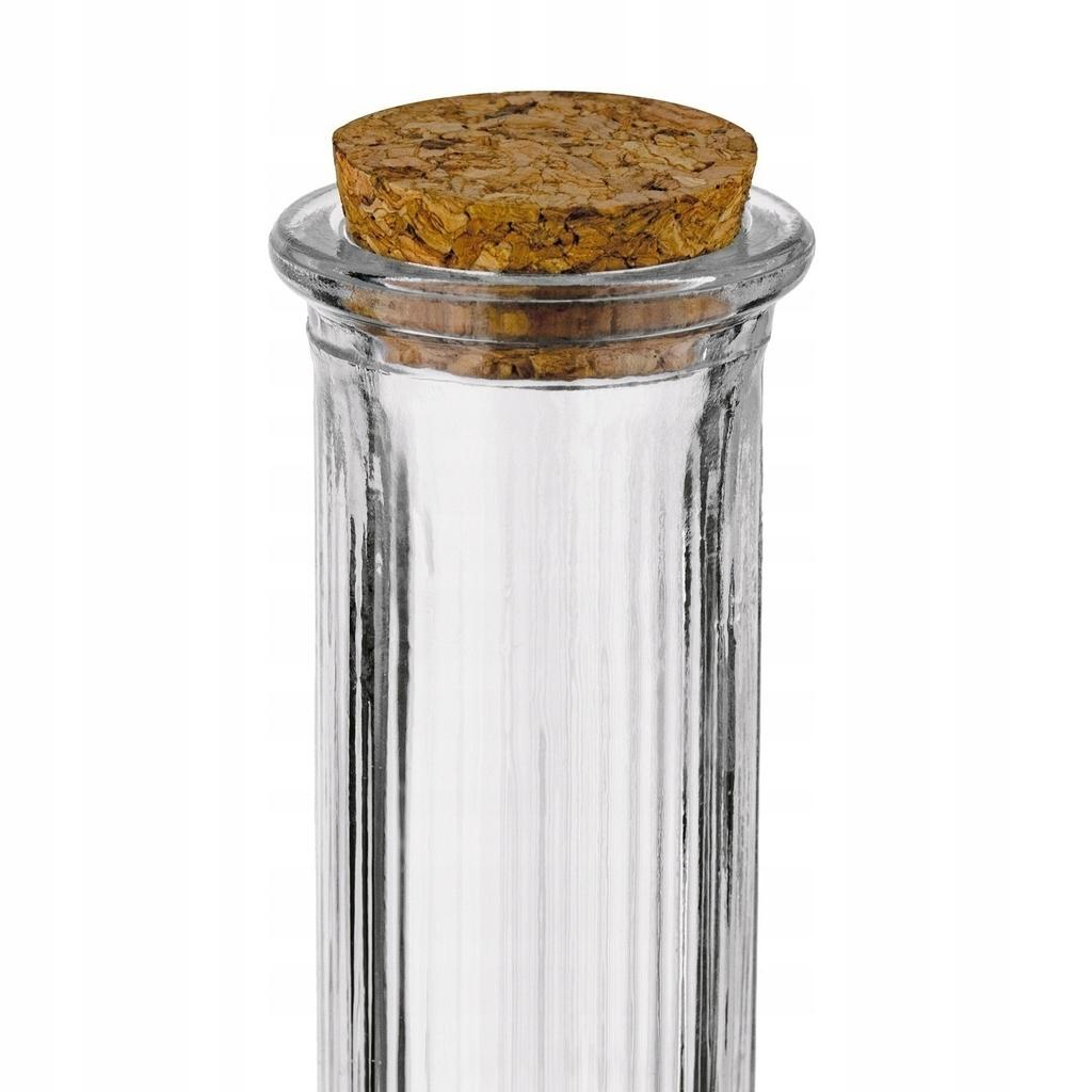 Karafka szklana z korkiem 500 ml z ozdobnym tłoczeniem do nalewek 1 szt.
