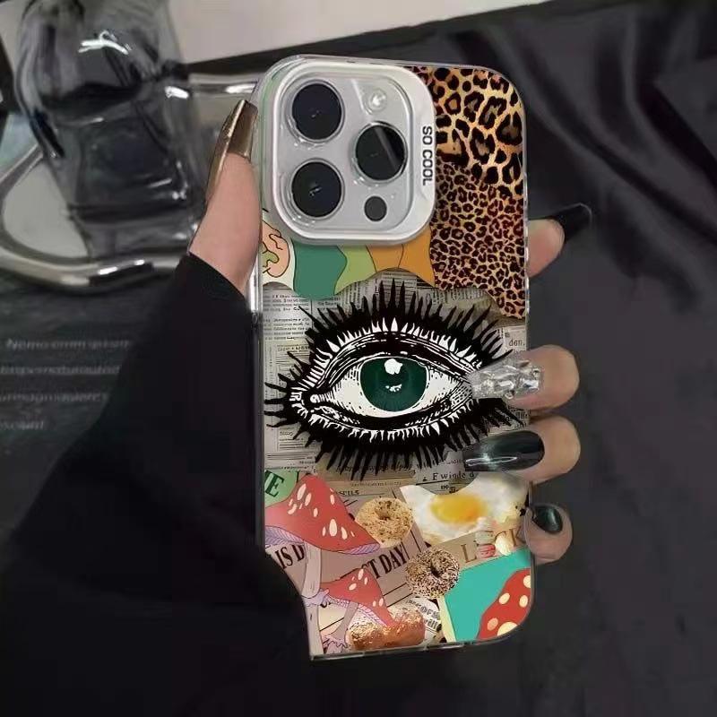 Высококачественный чехол для телефона с принтом леопарда и глазами для iPhone 15 Pro Max, 17 и 16 Pro Max