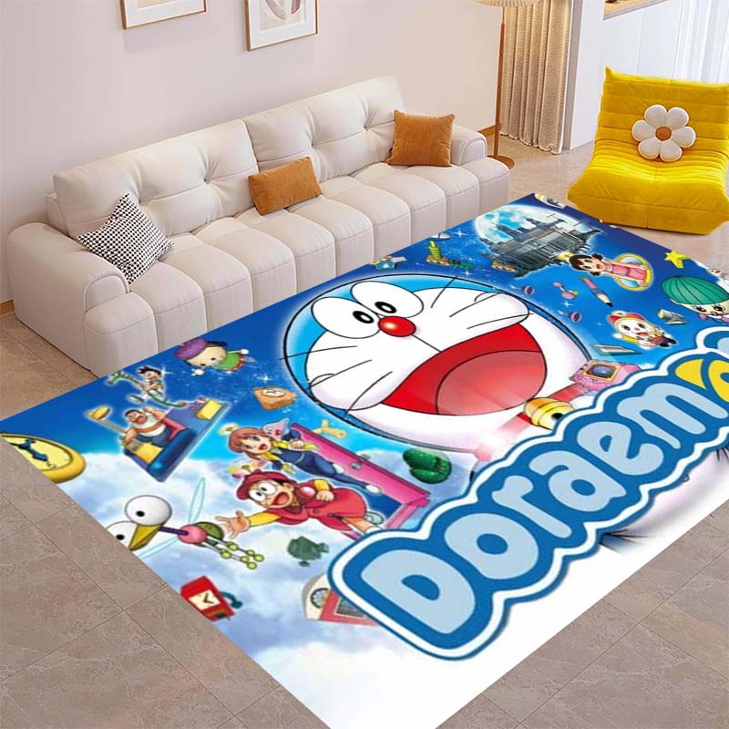 Cute Doraemon Rug, Suitable for Playrooms, Bedrooms, Living Rooms, Sofas, and Other Home Décor; Non-slip Children's Mat.