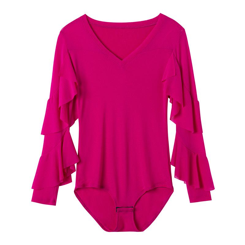 Женский комбинезон для латиноамериканских танцев с длинными рукавами - современный, национальный стандарт, одежда для выступлений на осень/зиму