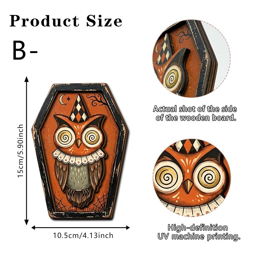 Halloween Wooden Figurine Spooky Party Scene Decor Tabletop Home Gift Craft Ornament
