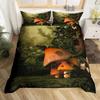 Cute Mushroom Duvet Cover Set Cartoon Mushrooms Comforter Cover Wild Mushroom Bedding Set Wildflower Botanical Plant Quilt Cover