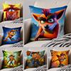 Ретро Веселая Австралийская Игра C-Crash Bandicoot Наволочка Подушка-Плед Наволочка Скрытая Пуговица Прочный Полиэстер Подушка на Стул