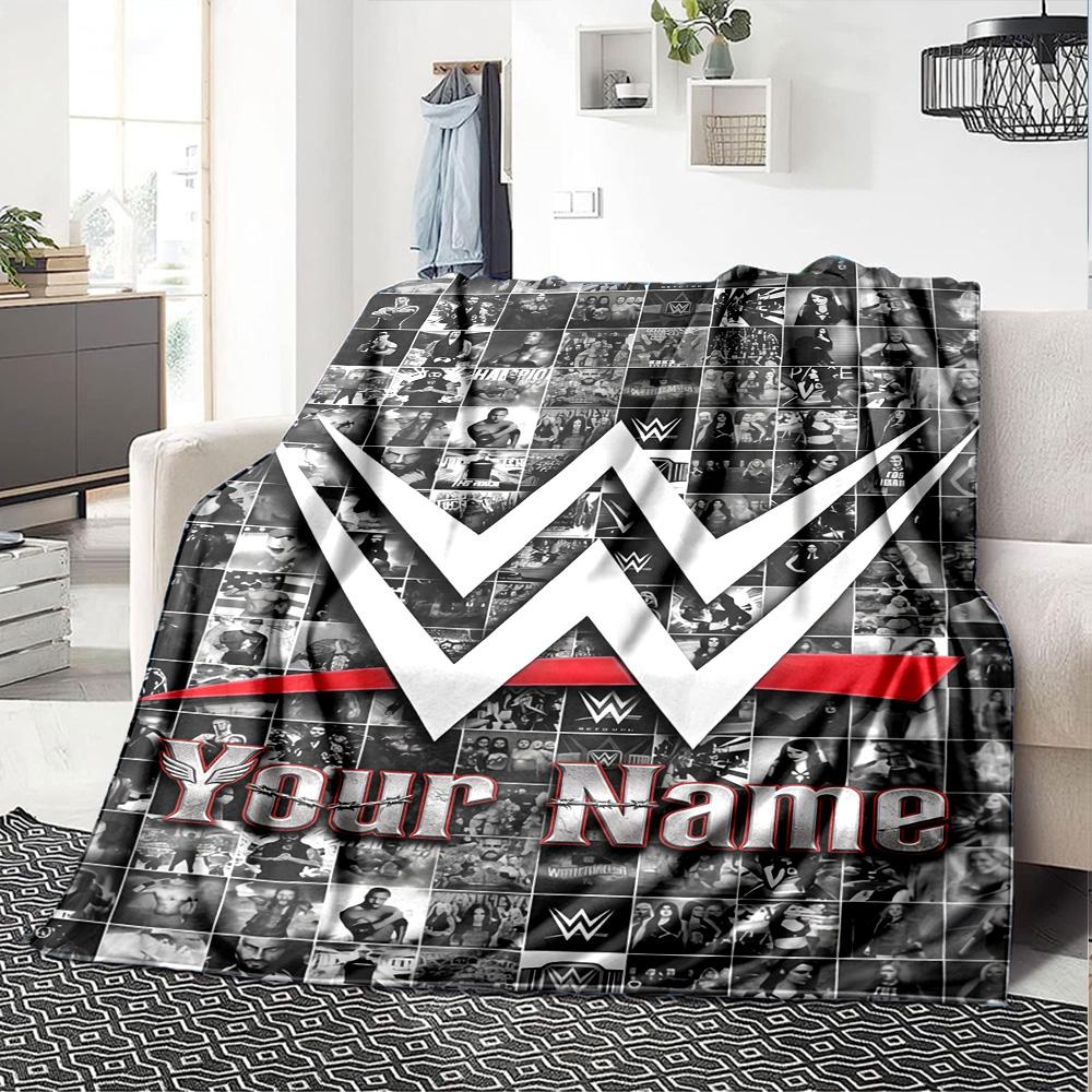 Wrestlemania Personalized Name Blanket Lightweight Personalized Blanket Warmthful Decor Suitable for Picnics Livingroom Nap Home Decor