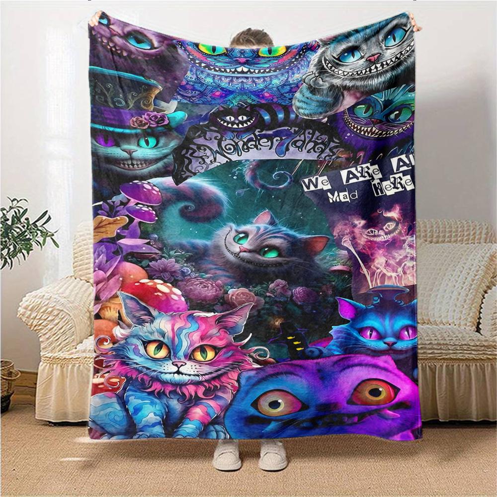 Fantasy Halloween Icons Flannel blanket, soft and warm, suitable for beds and sofas, all seasons, portable travel blanket. 0730153