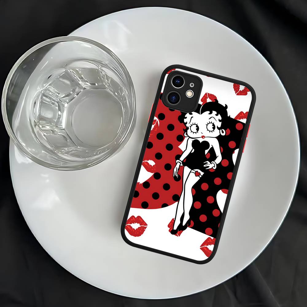 Чехол для телефона B-Bettys Boops для iPhone 16 15 14 Plus 15 13 12 11 Pro Max X XS MAX Матовый чехол