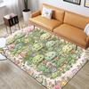 Non-slip rug featuring a 3D cactus and floral print; suitable for living rooms, bedrooms, kitchens, and bathrooms.