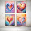 Любовь Сердце Масляная краска Стиль Плакаты и принты Печать на холсте Современная картина ко Дню Святого Валентина для украшения гостиной и дома