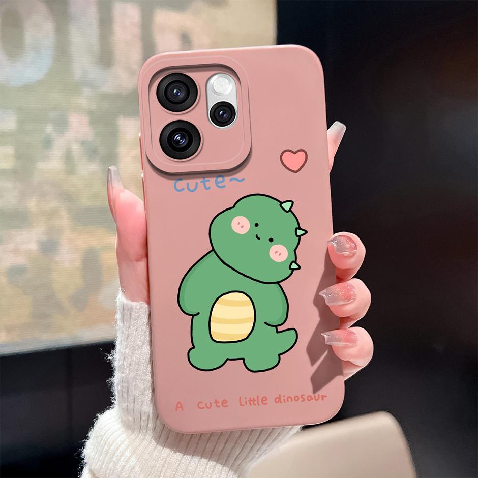 Case For Oppo Reno15 Pro Reno15F Cute Cartoon Dinosaur Silicone Protective Bumper Cover For OppoReno15 15Pro Anti Scratch Fundas