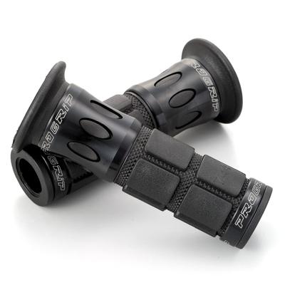 Рукоятка мотоцикла Daytona PROGRIP, диаметр 115 мм, стандартный резиновый наконечник, проникновение, тип 744, алюминиевое кольцо, черное, 98104 22,2 (Мопед)