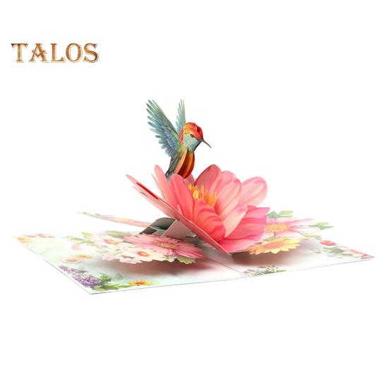 Открытка на день рождения с колибри, сделанная своими руками, объемная открытка с птицей и цветком, 3D-открытка на День матери, годовщина, День святого Валентина, поздравительная открытка для женщин