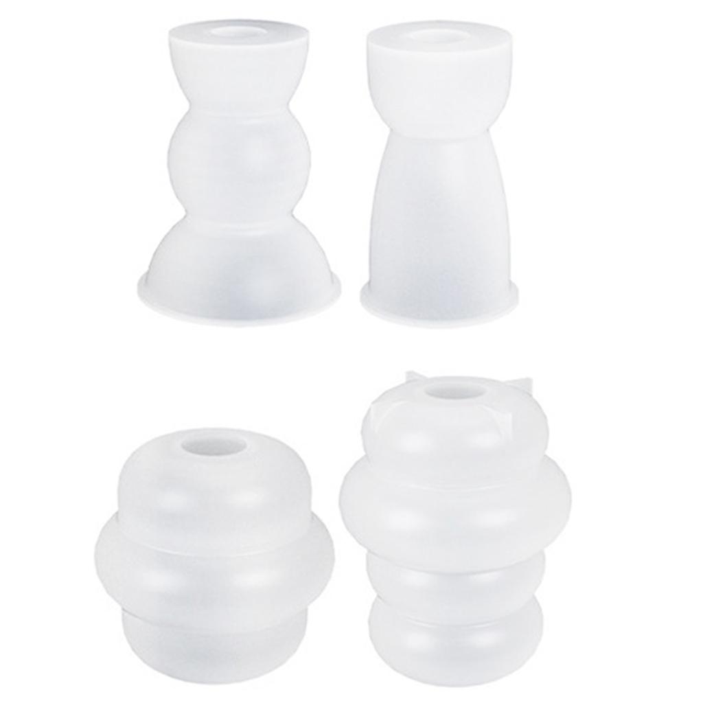 2pcs Taper Candle Holder Silicone Mold 3D Round Candlestick Casting Mould Ornament Gypsum Concrete Resin Molds Decors