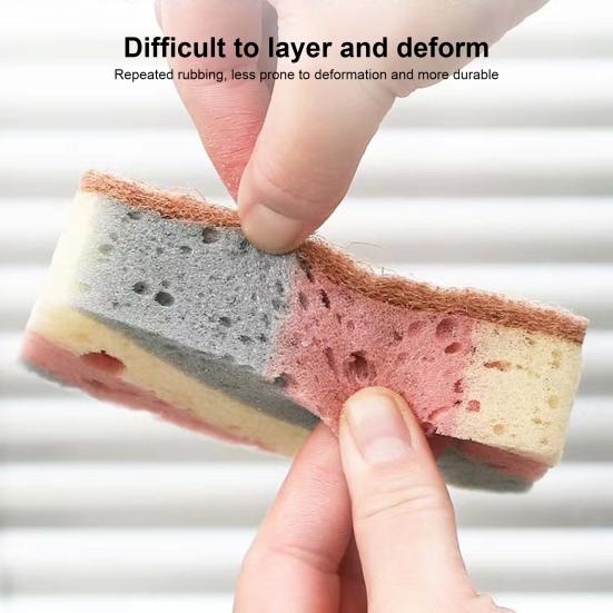 5 шт. кухонная губка для мытья посуды 2 в 1 двухсторонняя эффективная для удаления пятен легко очищается долговечная губка для протирания дома товары