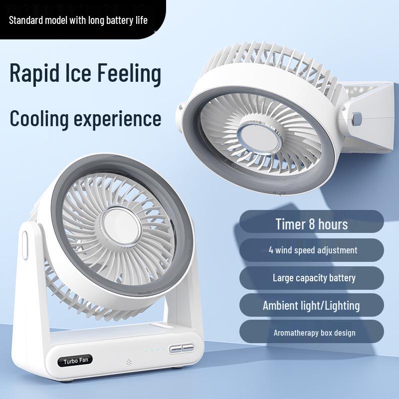 Smart Voice-Controlled Compact Desktop Fan with Wall-Mount Option and Timer