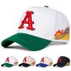 Unisex A Letter Embroidery Side Flame Baseball Caps Outdoor Adjustable Spring and Autumn Casual Sunscreen Hat