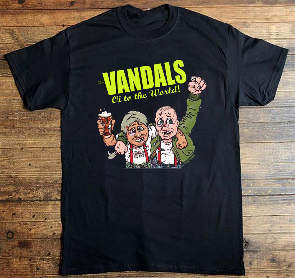 Футболка The Vandals - Oi To The World Черная Все Размеры S-5XL Подарок Фанатам AE16 Унисекс Футболка