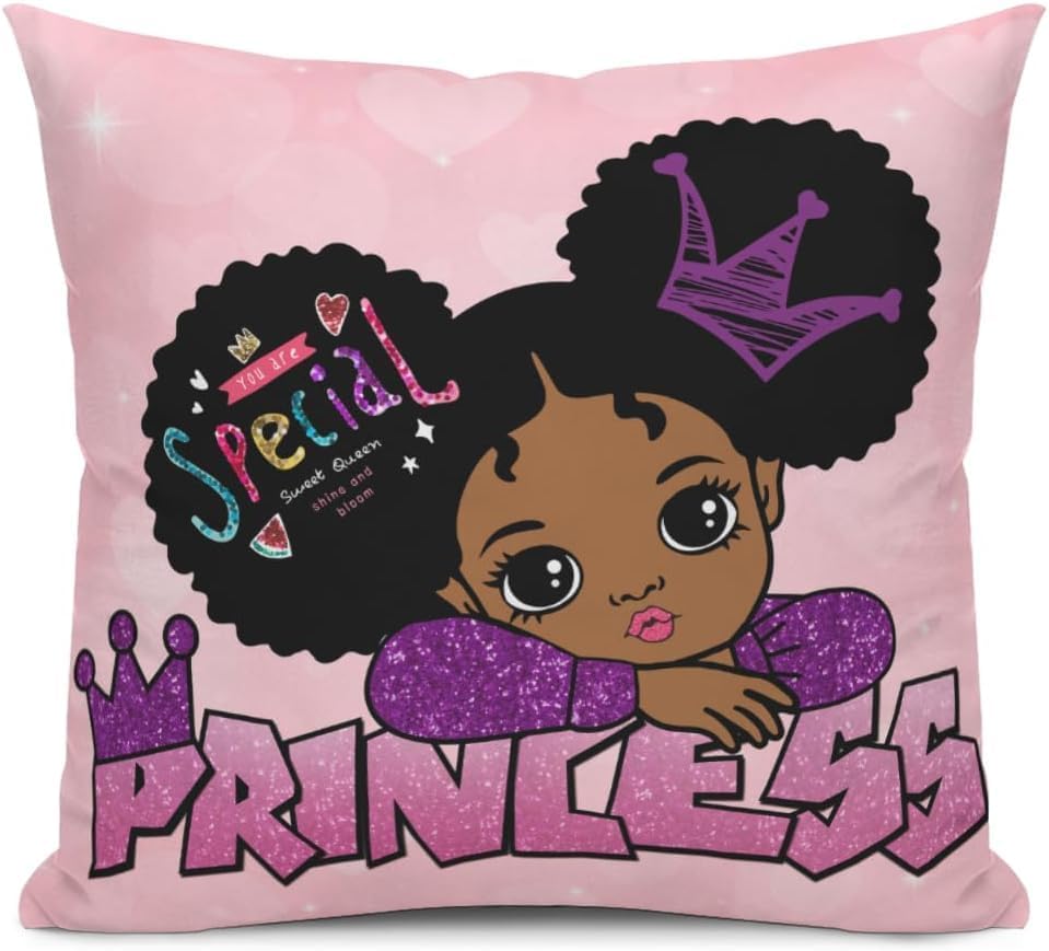 Princess Pillowcase Cute Girl Bedroom Decor Queen Special Sweet Gift for Baby Child Nursery Kids Royal Princess Queen Art Print