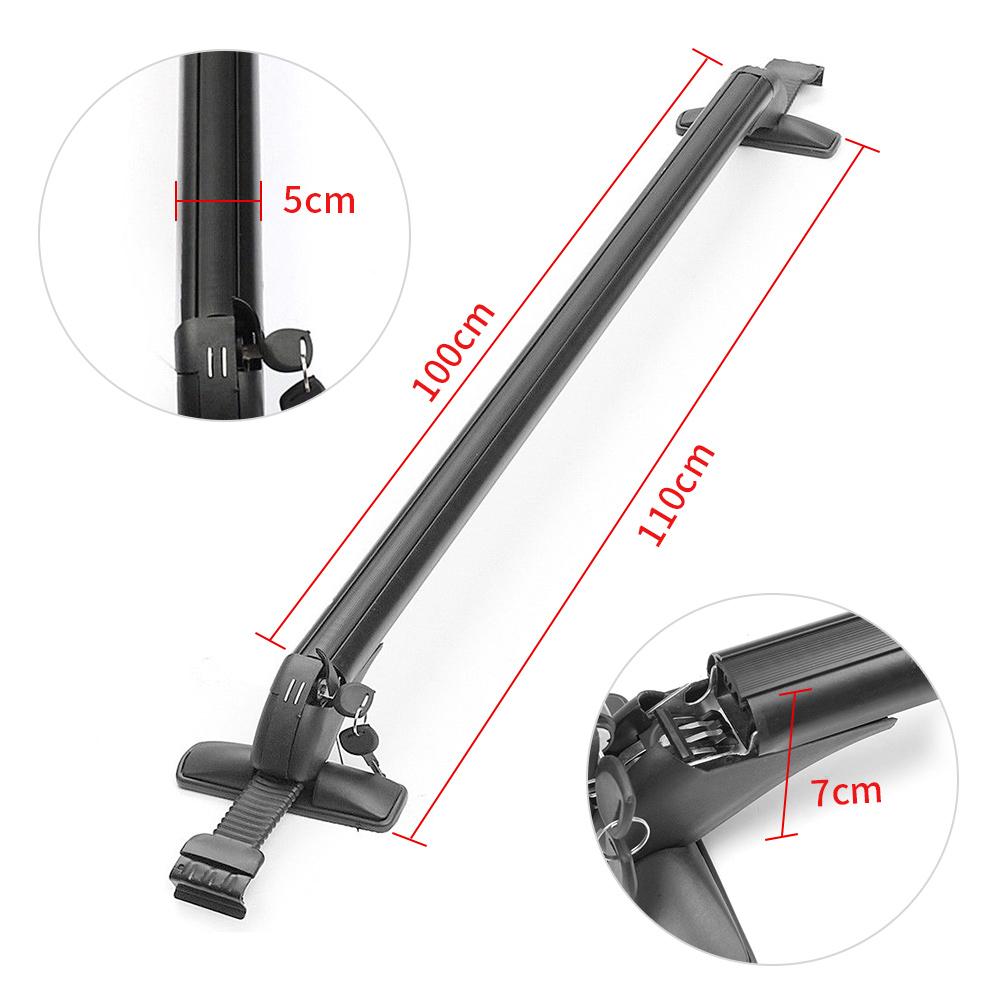 1 пара универсальных багажников на крышу автомобиля, рейка, черный алюминиевый багажник с замком наверху автомобиля