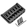 Musiclily 10.5mm String Pitch Hardtail Guitar Bridge for Strat/Telecaster Electric Guitars, Black