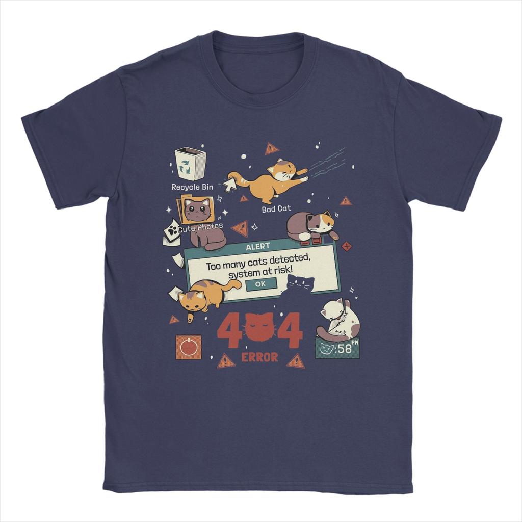 Men Too Many Cats Alert Playing Computer T Shirts 100% Cotton Clothing Casual Short Sleeve Crew Neck Tee Shirt Party T-Shirt