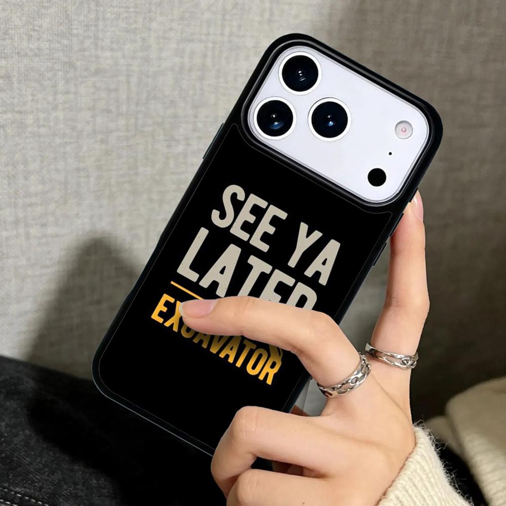 Capa Case for iPhone 17 Air 16 Pro Max 15 Plus 11 13 Mini 14 12 Back Phone Cover Excavator