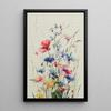 Blue Pink Watercolor Wildflowers Poster Canvas Print Botanical Realistic Flower Wall Art Floral Summer Meadow Minimalist Decor