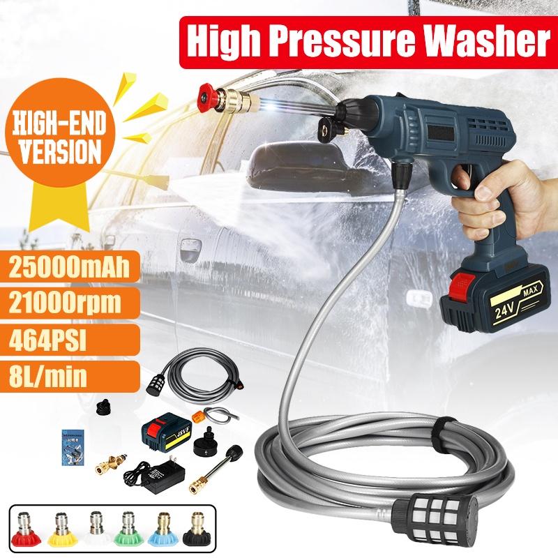 Беспроводная мойка высокого давления для автомобиля 25000 мАч 48 В, многофункциональная насадка, набор водяных пистолетов, садовая чистка, струйная мойка, 5 в 1