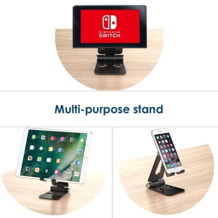 Support Téléphone - YW21080 - Aluminium - Noir - Compatible 4-8 pouces - Support Tablette
