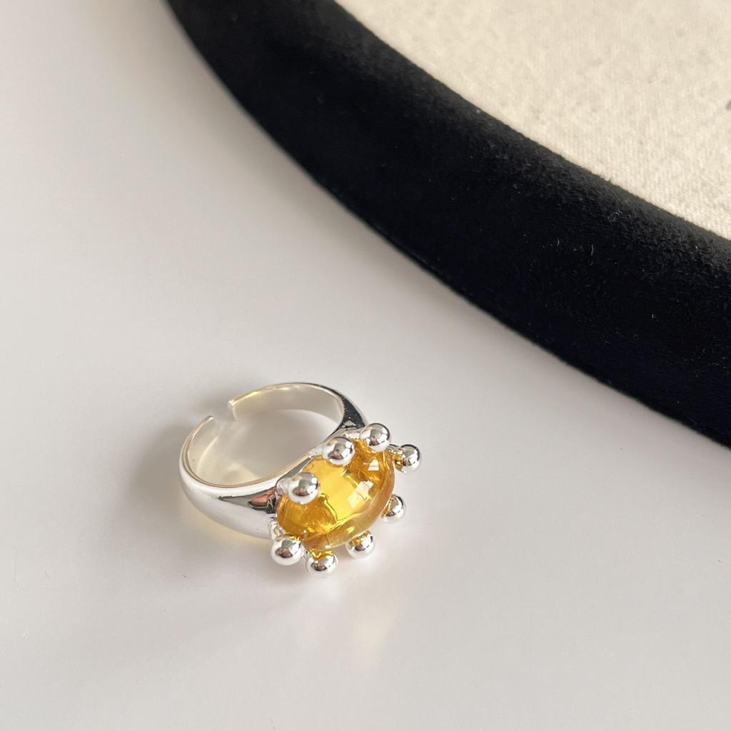 Кольцо в форме краба ins wind женское, цветное, с глазурью, нишевое, простое, открывающееся, регулируемое, персонализированное, на указательный палец