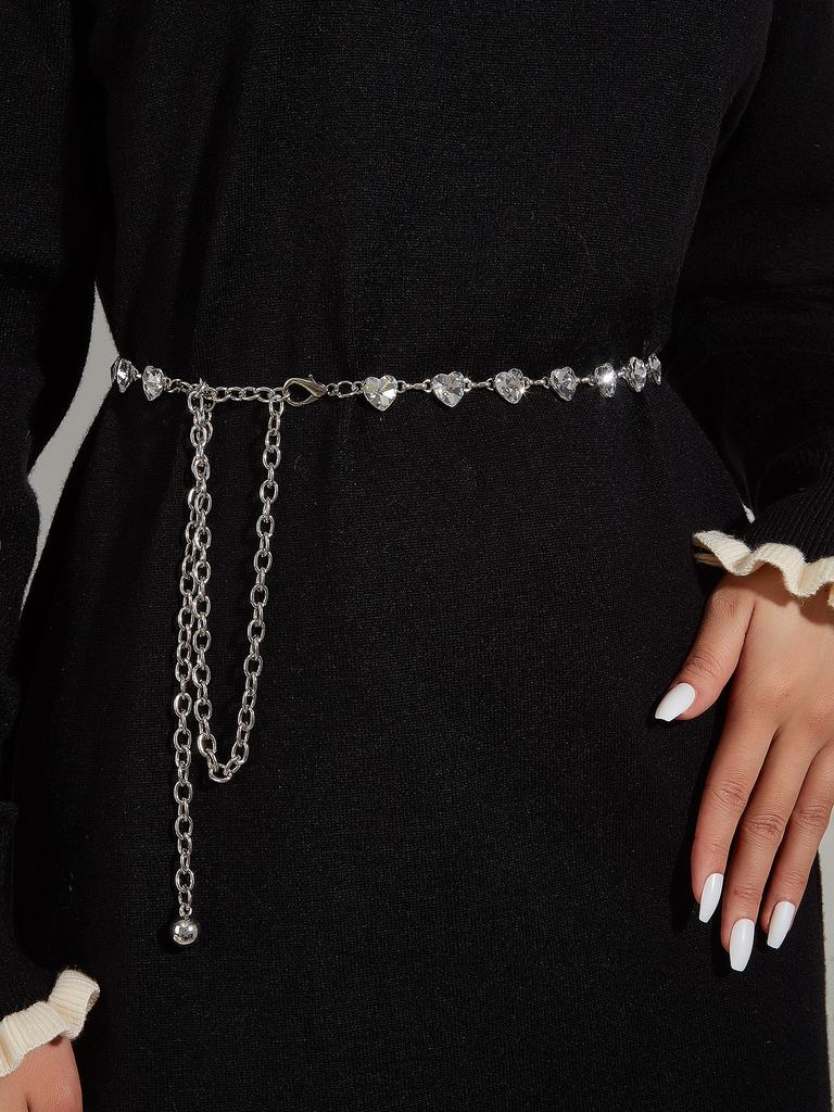 Rhinestone Waist Chain Metal Accessories Belt With Skirt Dress Waist Chain Decoration Thin Belt Tide