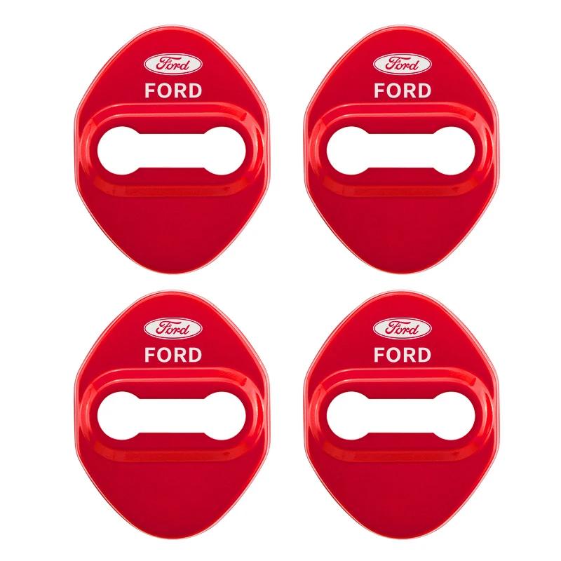 Car Sticker 4pcs Door Lock Decoration Protection Cover Emblem case for Ford Kuga Territory Focus RS Escort Fiesta Mondeo Accesso