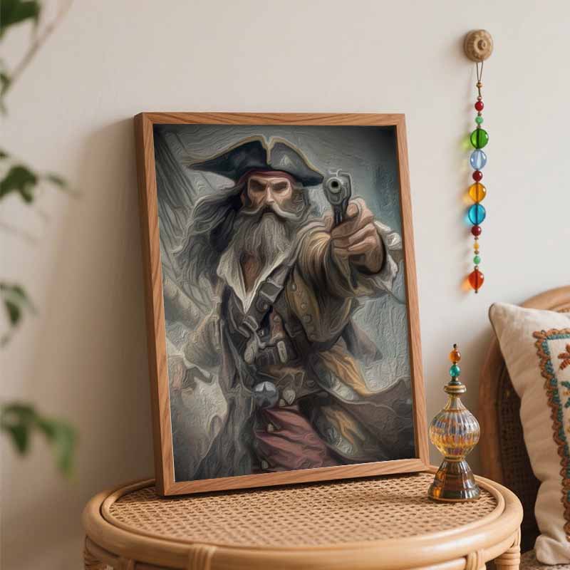 Disney Oil Painting DIY Digital Painting Pirate Captain Wall Art for the Living Room and Entryway Decoration.
