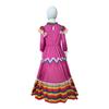 Детское длинное платье в мексиканском стиле с длинными рукавами и круглым вырезом.