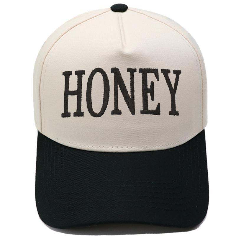 HONEY truck driver hat embroidery retro color matching baseball cap European and American men's and women's casual outdoor hat