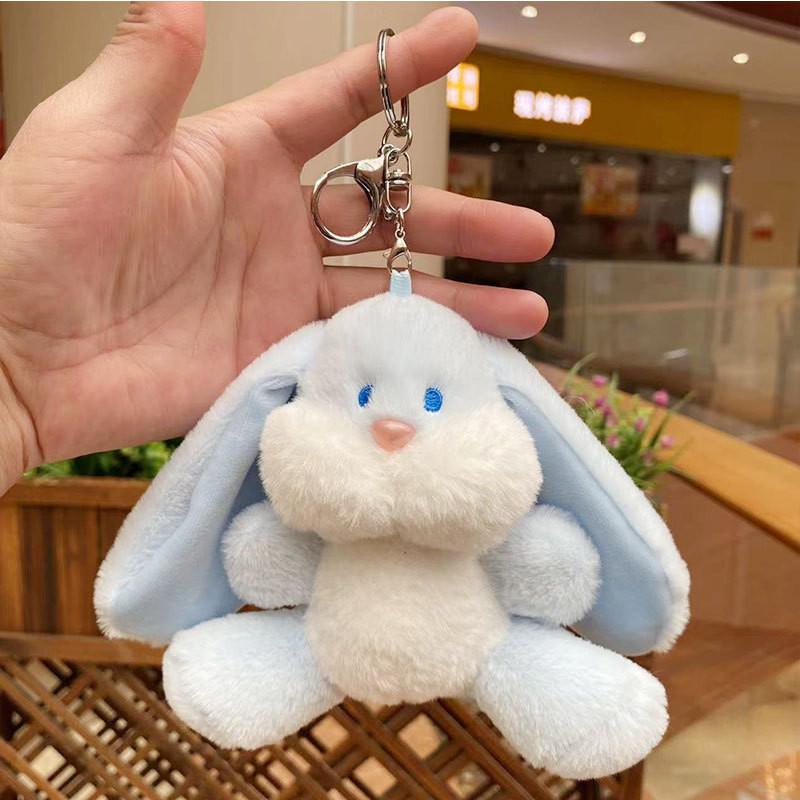 Cute Plush Bunny Keychain Soft Short Fur Stuffed Doll For Kids And Collectors
