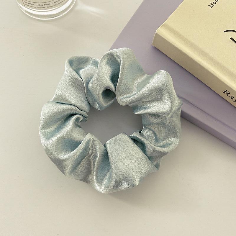 Satin Pig Large Intestine Hair Band Solid Color Fabric Head Flower European and American Headrope Rubber Band Hair Accessories