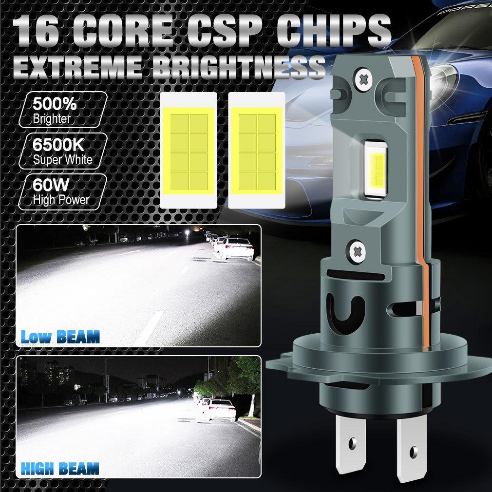 2 шт. 20000 лм H7 светодиодные лампы для фар 60 Вт мини беспроводные CSP автомобильные фары с вентилятором авто диодные лампы H7 турбо светодиодные автомобильные огни Canbus 12 В 6500 К белый