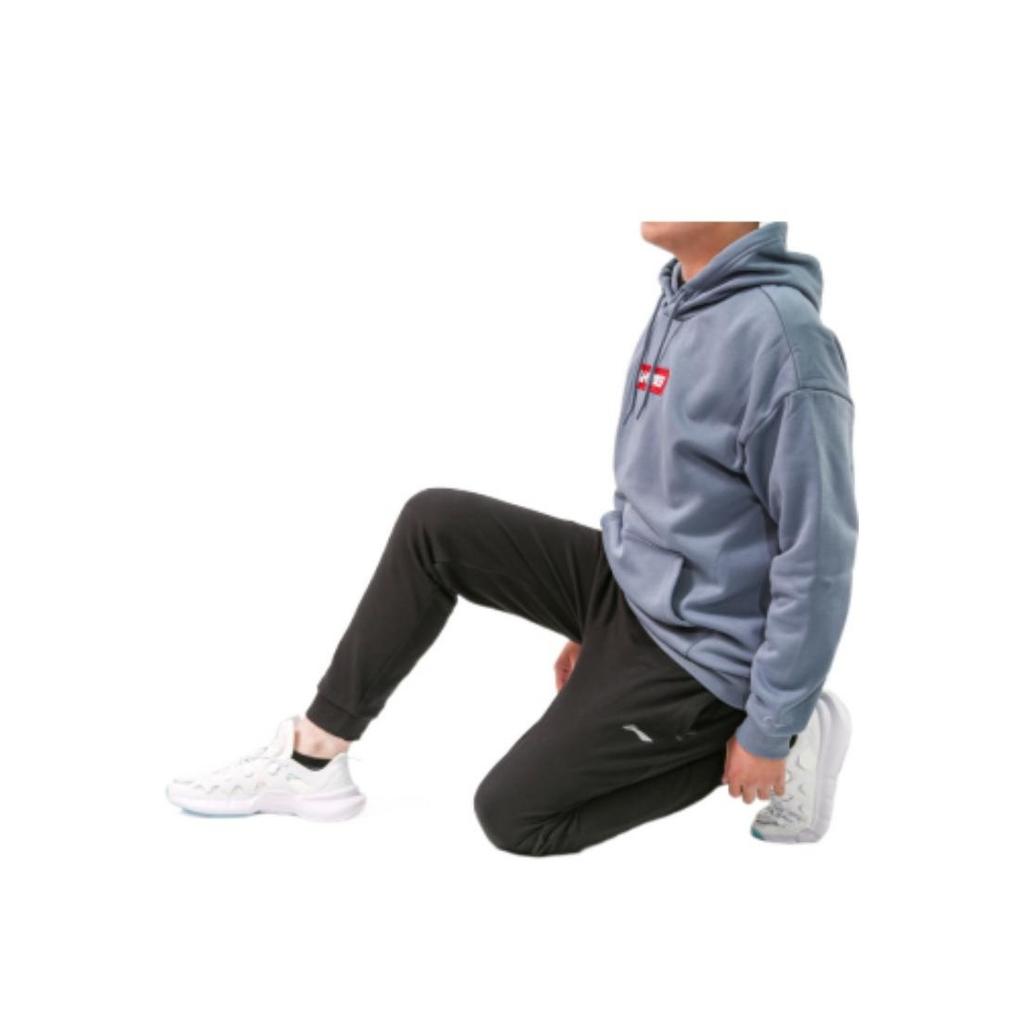 Li Ning Logo Embroidered Casual Hooded Pullover Fleece Sweatshirt Unisex Sweatshirt Firestone-Blue AWDR615-2