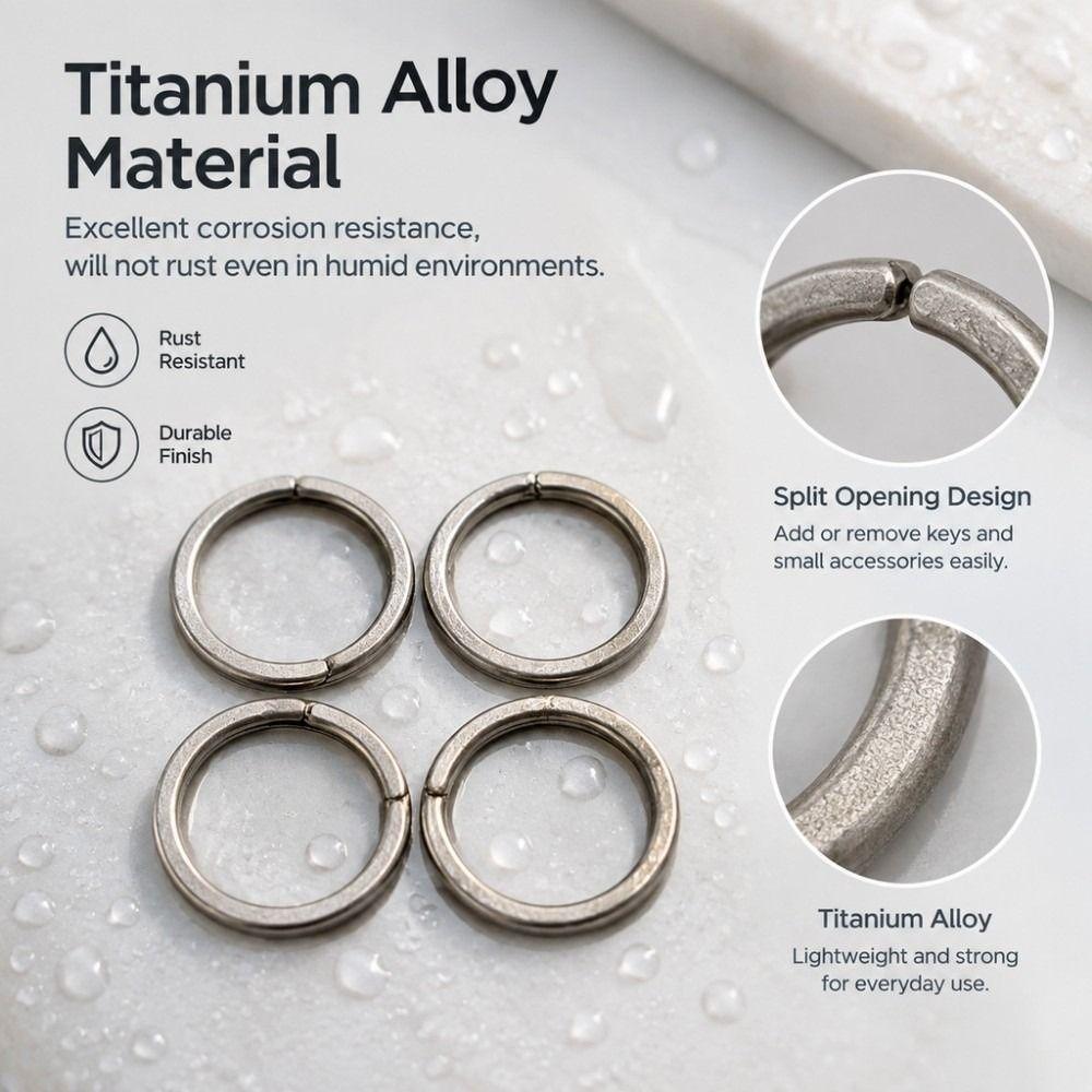 5pcs Portable Titanium Alloy Key Rings 25mm Outdoor EDC Keychain Key Ring Tool Accessories