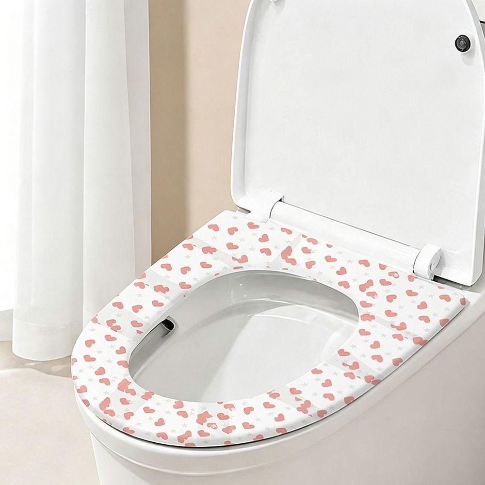 Portable Disposable Toilet Cover Heart Shaped Seat Protector Toilet Cover Sticker Hotel Bathroom