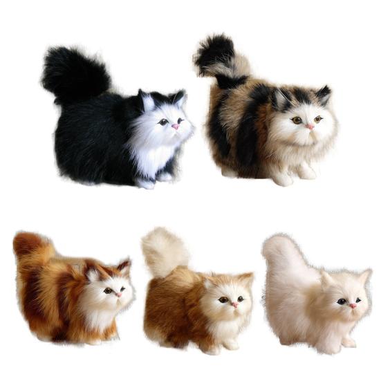 Имитация кошачьего орнамента, реалистичная плюшевая игрушка кошечка, искусственный мех, модель животных, пушистая кукла для кошек, подарок