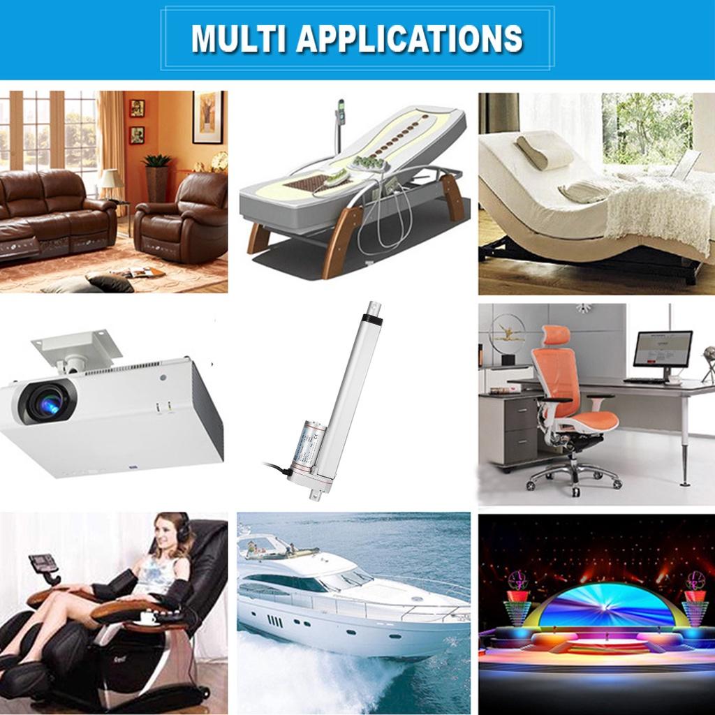 12 В постоянного тока 1500N линейный привод 500 мм/400 мм/300 мм/200 мм/100 мм ход линейный привод электродвигатель контроллер линейного двигателя