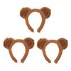 3/4Pcs/Set Brown Bear Ears Headband Plush Animal Ears Costume Hair Hoop Halloween Cosplay Hair Accessories