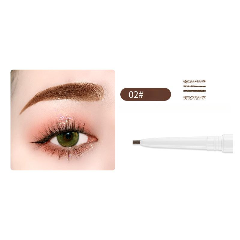 Тонкий карандаш для бровей, водонепроницаемый, нелегко обесцветить, двойная головка, автоматическое вращение, натуральный трехмерный, простой в использовании косметика для начинающих студентов