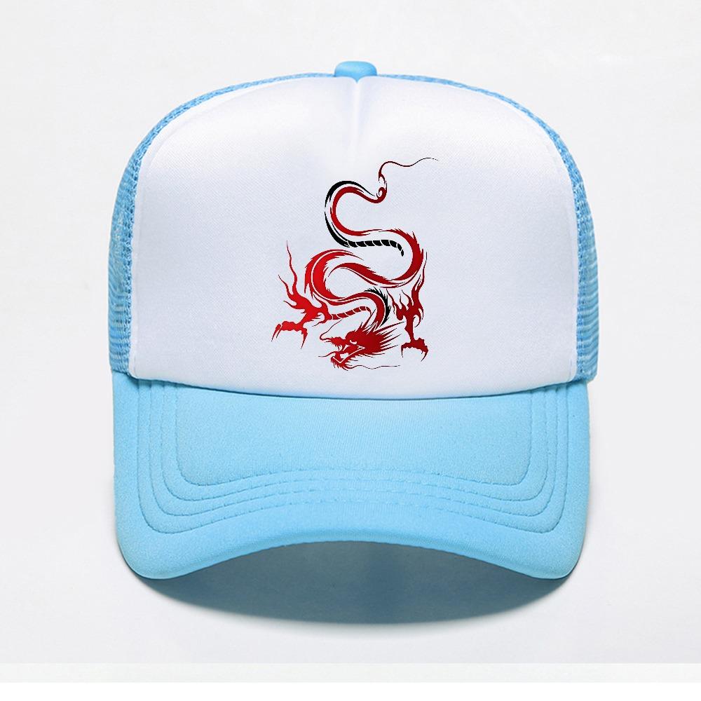 Китайский Дракон Унисекс Бейсболки Тотем Вера Женские Унисекс Кепка Snapback Для улицы сетка вентиляция Gorras Кепка Тракер