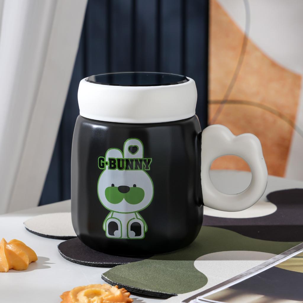 Новая мультяшная кофейная чашка, портативная керамическая чашка для девочек с дорогими чашками для дома, сувениры с крышкой, ложкой, стаканом для воды