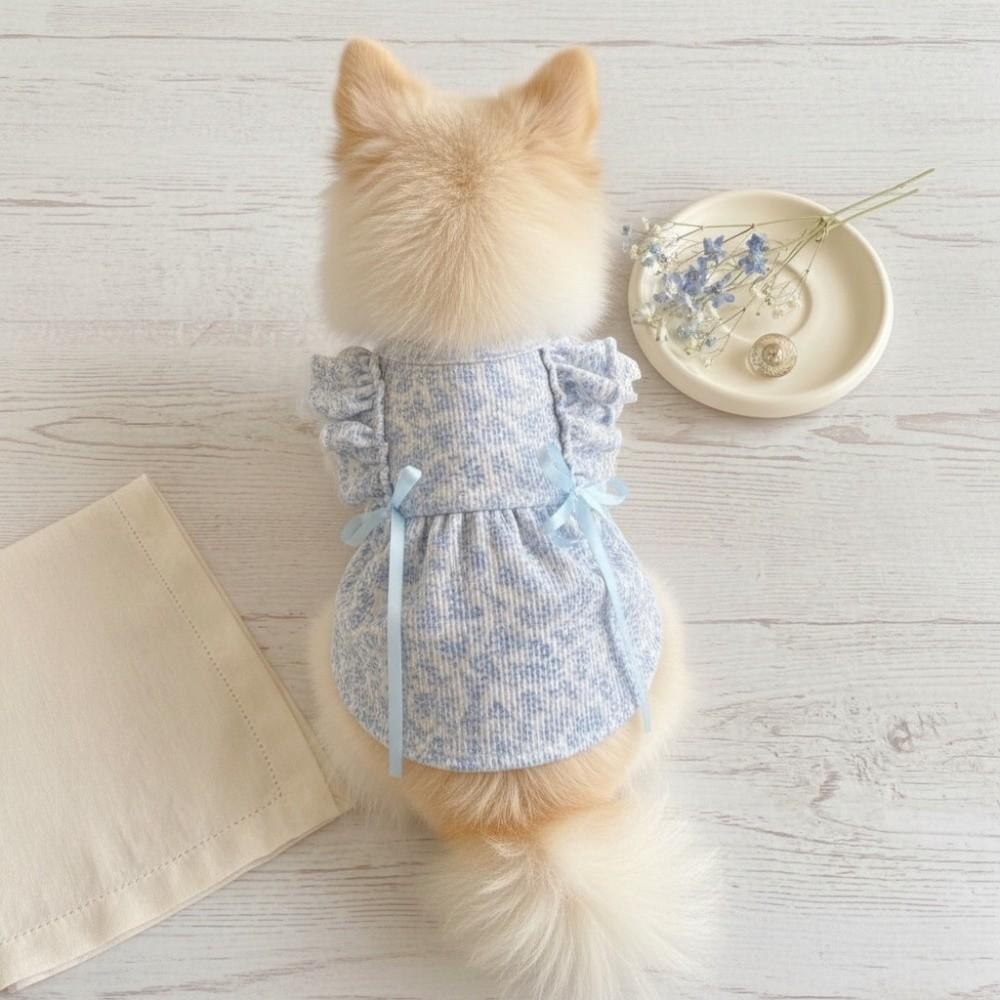 Floral Printed Puppy Princess Skirt XS-2XL Pet Skirt Breathable Cat Dog Flower Dress Spring Summer
